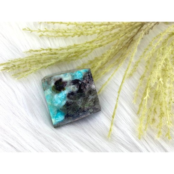 Amazonite Free Form, 174G Amazonite FreeForm, Amazonite Palm Stone, 44MM - Picture 2 of 6